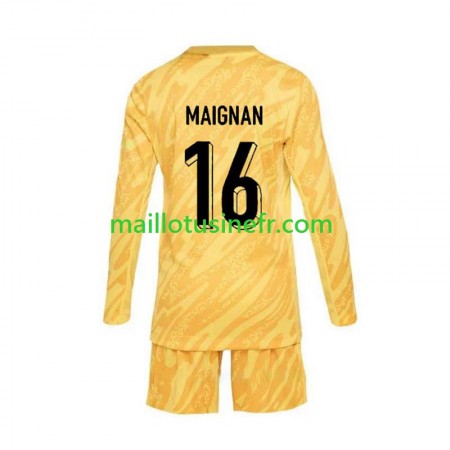 Maillot de Foot France Mike Maignan 16 Gardien Domicile UEFA EURO 2024 Manches Longues - Enfant Maillot de Foot France Mike Maignan 16 Gardien Domicile UEFA EURO 2024 Manches Longues - Enfant